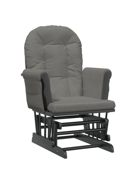 Křeslo glider se stoličkou tmavě šedé textil