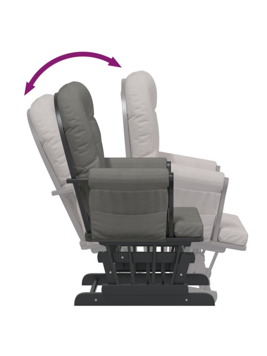 Křeslo glider se stoličkou tmavě šedé textil