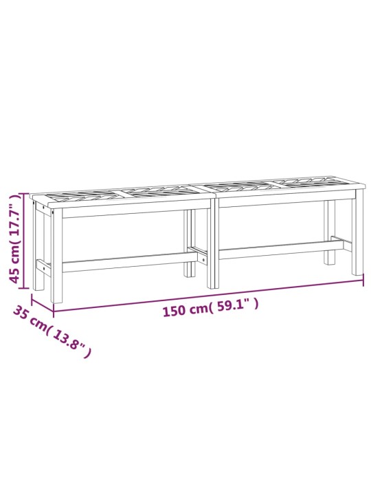 Zahradní lavice 150 cm masivní akáciové dřevo