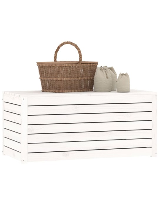 Zahradní box bílý 101 x 50,5 x 46,5 cm masivní borové dřevo