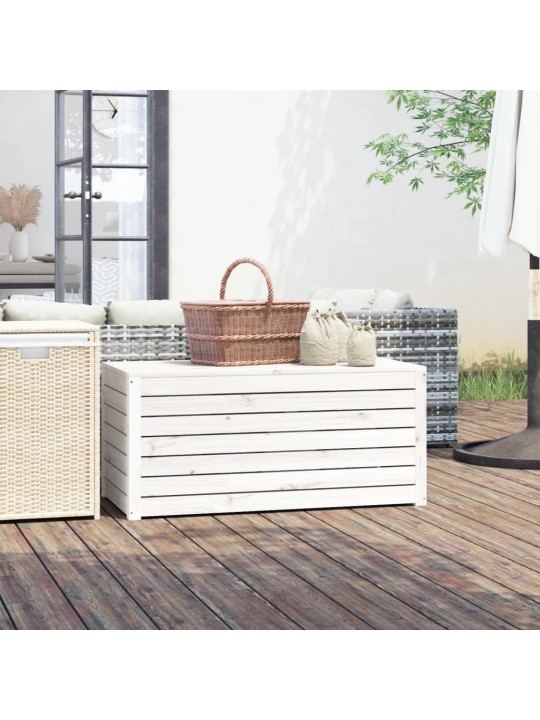 Zahradní box bílý 101 x 50,5 x 46,5 cm masivní borové dřevo