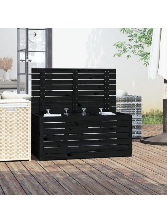 Zahradní box černý 101 x 50,5 x 46,5 cm masivní borové dřevo