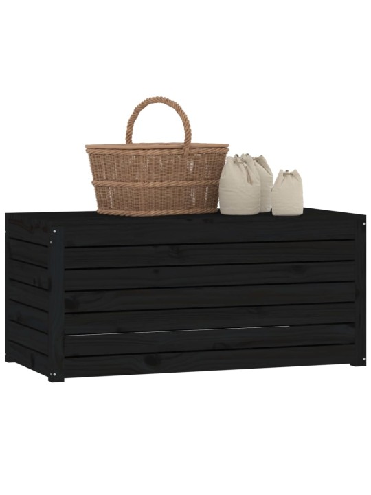 Zahradní box černý 101 x 50,5 x 46,5 cm masivní borové dřevo