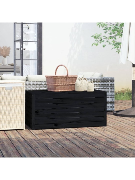 Zahradní box černý 101 x 50,5 x 46,5 cm masivní borové dřevo