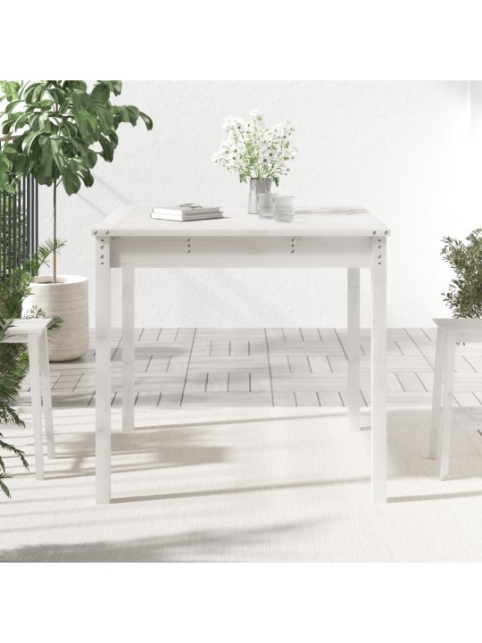 Zahradní stůl bílý 82,5 x 82,5 x 76 cm masivní borové dřevo
