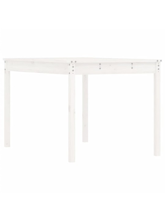Zahradní stůl bílý 121 x 82,5 x 76 cm masivní borové dřevo