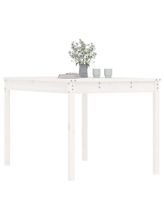 Zahradní stůl bílý 121 x 82,5 x 76 cm masivní borové dřevo