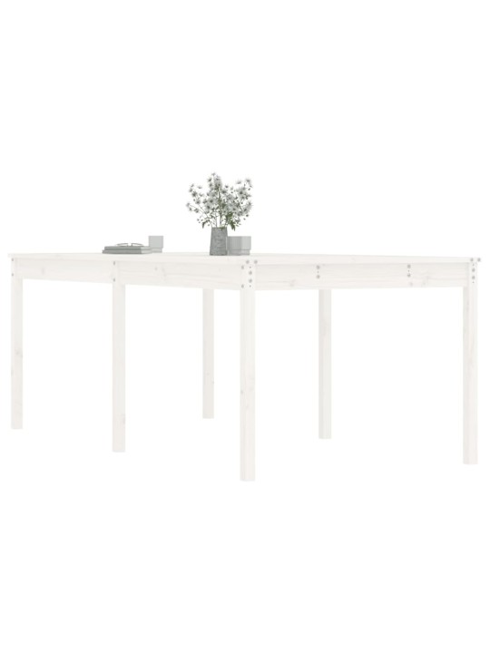 Zahradní stůl bílý 203,5 x 100 x 76 cm masivní borové dřevo
