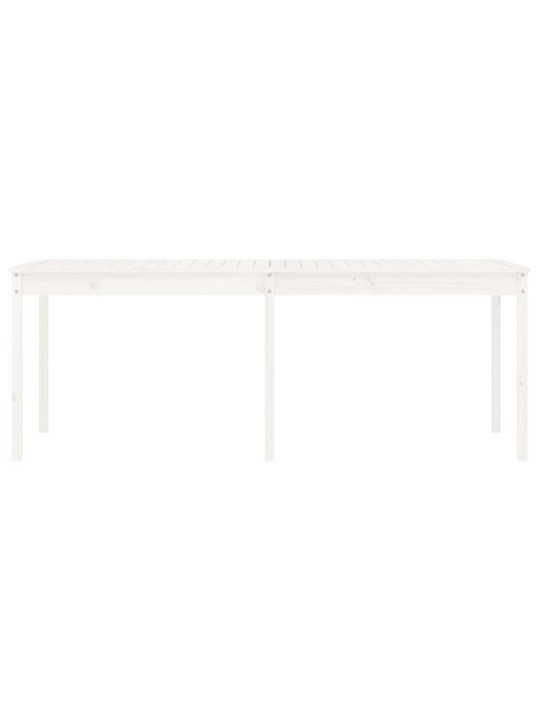 Zahradní stůl bílý 203,5 x 100 x 76 cm masivní borové dřevo