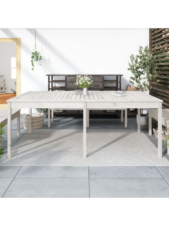 Zahradní stůl bílý 203,5 x 100 x 76 cm masivní borové dřevo