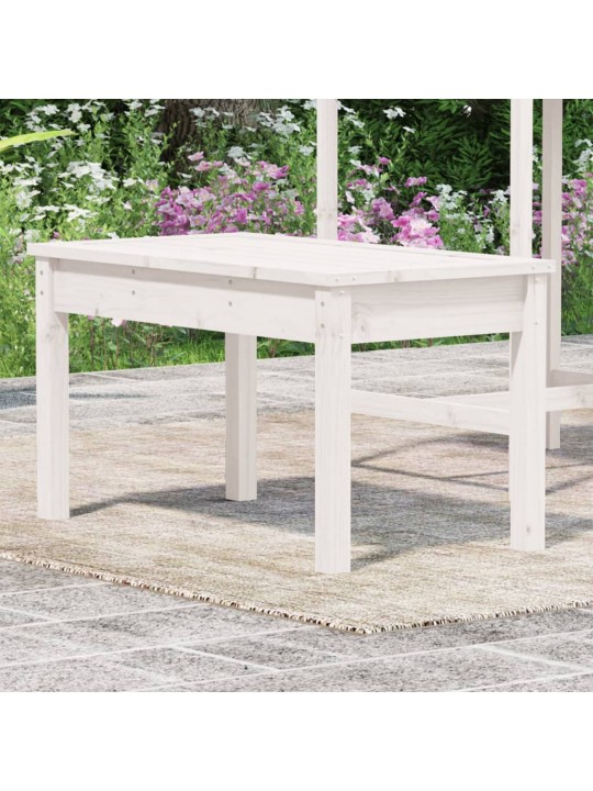 Zahradní lavice bílá 80 x 44 x 45 cm masivní borové dřevo