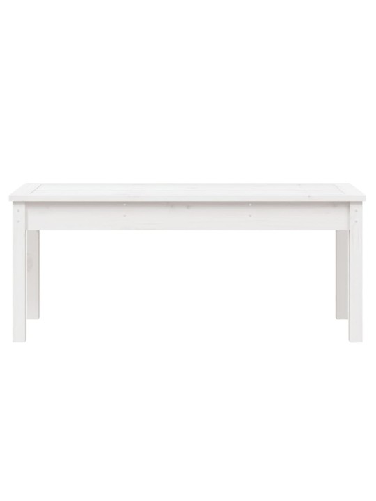 Zahradní lavice bílá 109 x 44 x 45 cm masivní borové dřevo