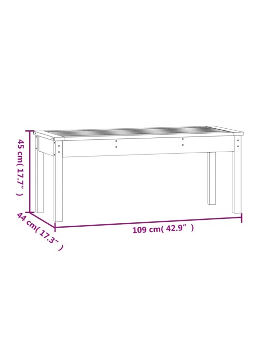 Zahradní lavice bílá 109 x 44 x 45 cm masivní borové dřevo