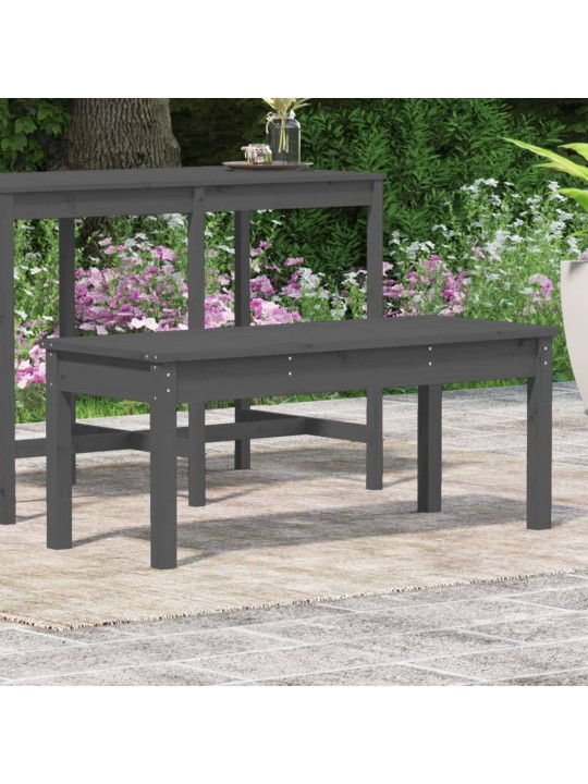 Zahradní lavice šedá 109 x 44 x 45 cm masivní borové dřevo