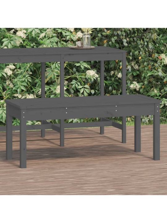 Zahradní lavice šedá 109 x 44 x 45 cm masivní borové dřevo