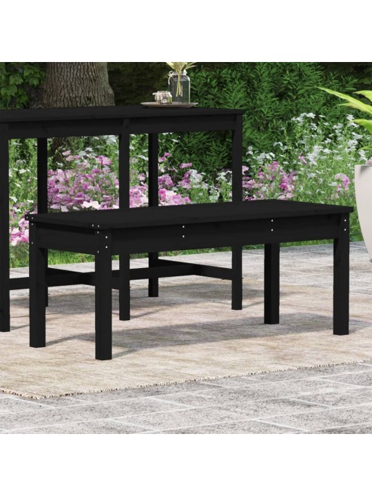 Zahradní lavice černá 109 x 44 x 45 cm masivní borové dřevo