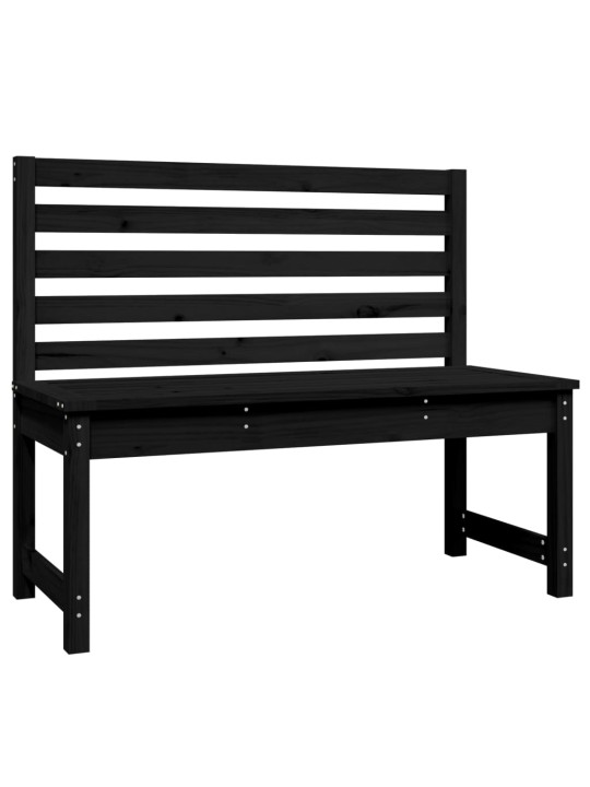 Zahradní lavice černá 109 cm masivní borové dřevo