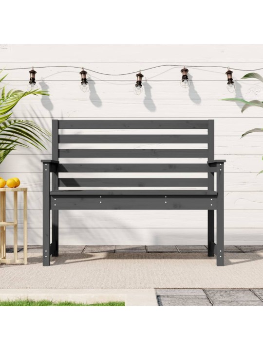Zahradní lavice šedá 109 x 48 x 91,5 cm masivní borové dřevo