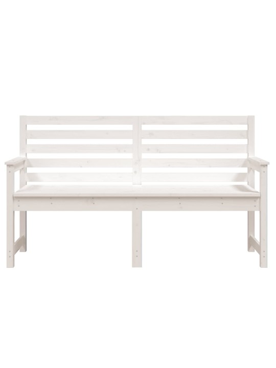 Zahradní lavice bílá 159,5 x 48 x 91,5 cm masivní borové dřevo