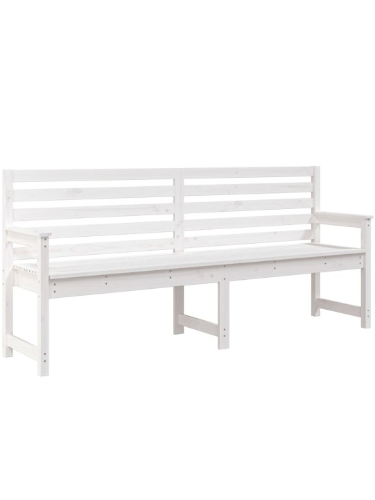 Zahradní lavice bílá 203,5 x 48 x 91,5 cm masivní borové dřevo