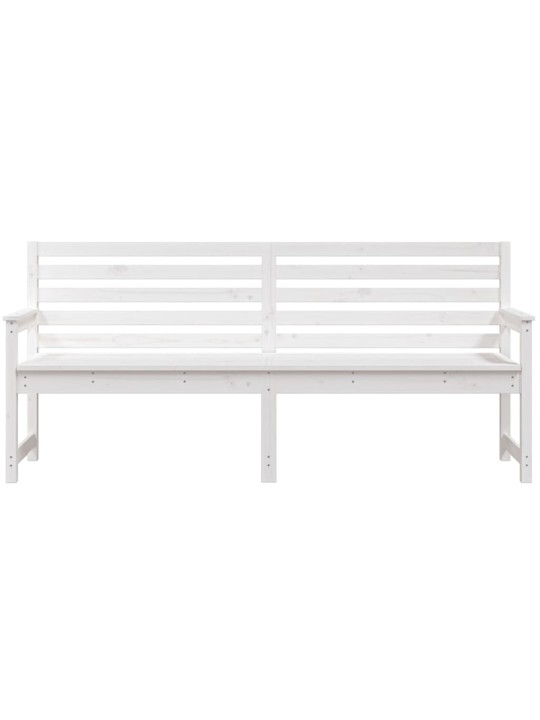 Zahradní lavice bílá 203,5 x 48 x 91,5 cm masivní borové dřevo
