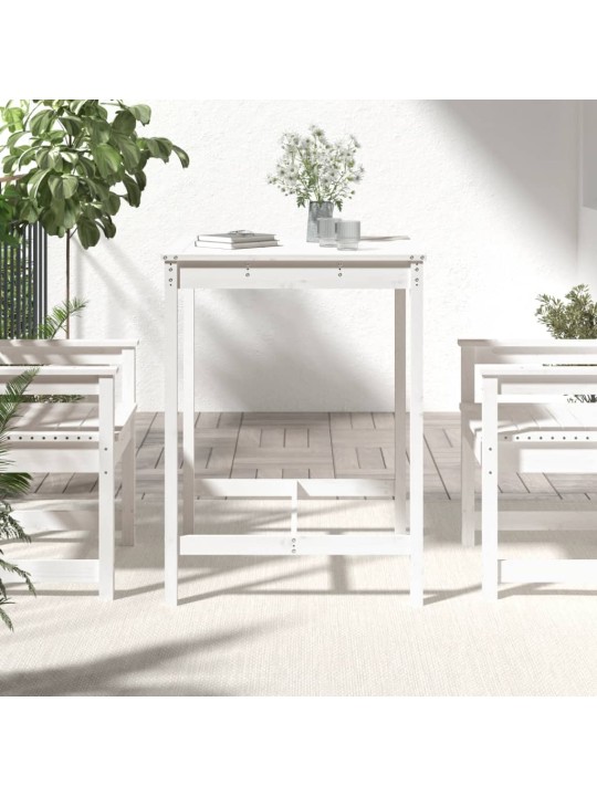 Zahradní stůl bílý 82,5 x 82,5 x 110 cm masivní borové dřevo