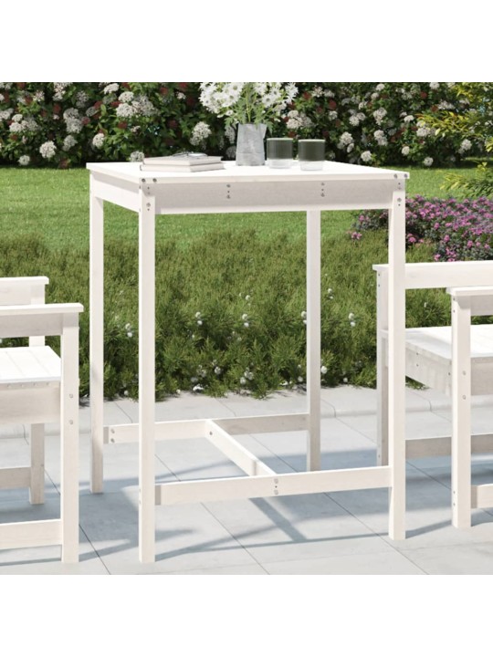 Zahradní stůl bílý 82,5 x 82,5 x 110 cm masivní borové dřevo