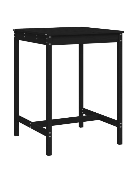 Zahradní stůl černý 82,5 x 82,5 x 110 cm masivní borové dřevo