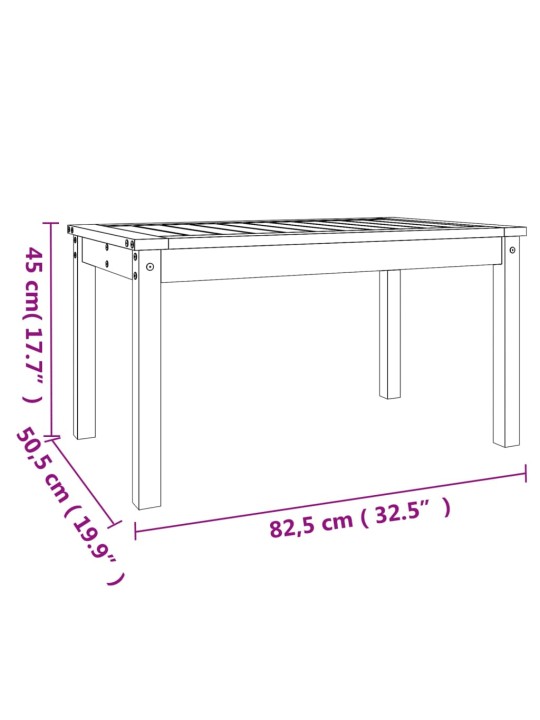 Zahradní stůl bílý 82,5 x 50,5 x 45 cm masivní borové dřevo