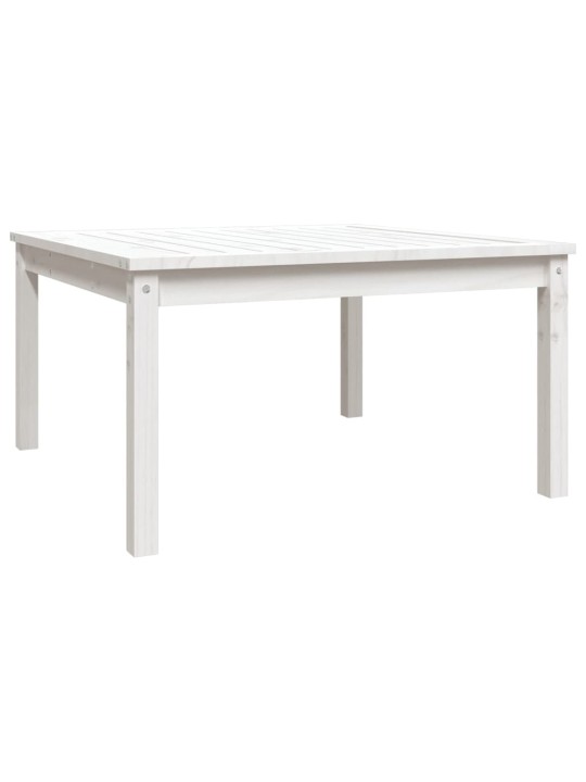 Zahradní stůl bílý 82,5 x 82,5 x 45 cm masivní borové dřevo