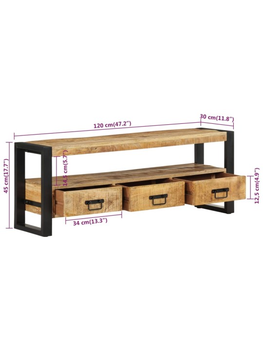TV skříňka 120 x 30 x 45 cm masivní mangovníkové dřevo