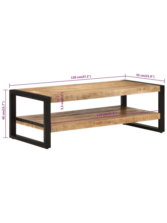 Konferenční stolek 120 x 55 x 40 cm masivní mangovníkové dřevo