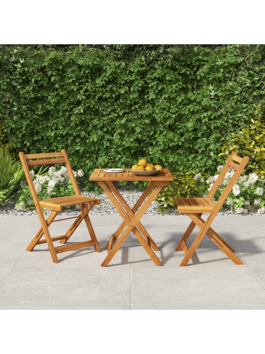 3dílný skládací bistro set masivní akáciové dřevo