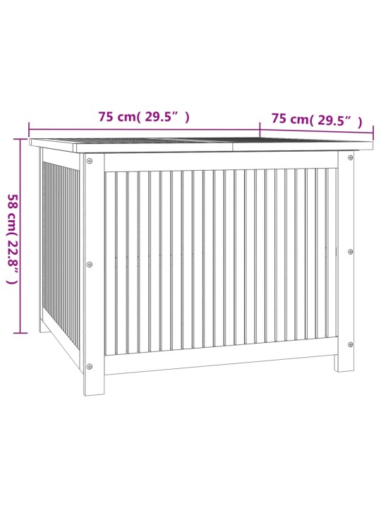 Zahradní úložný box 75 x 75 x 58 cm masivní akáciové dřevo
