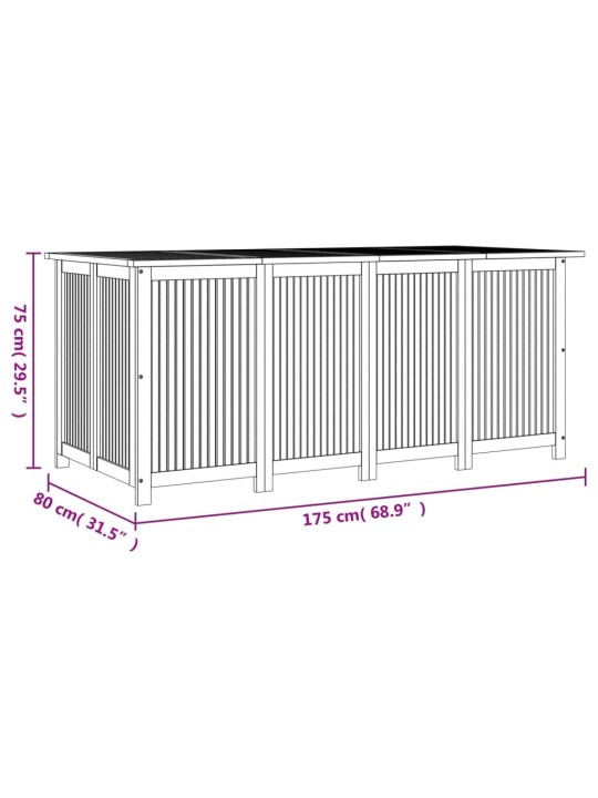 Zahradní úložný box 175 x 80 x 75 cm masivní akáciové dřevo