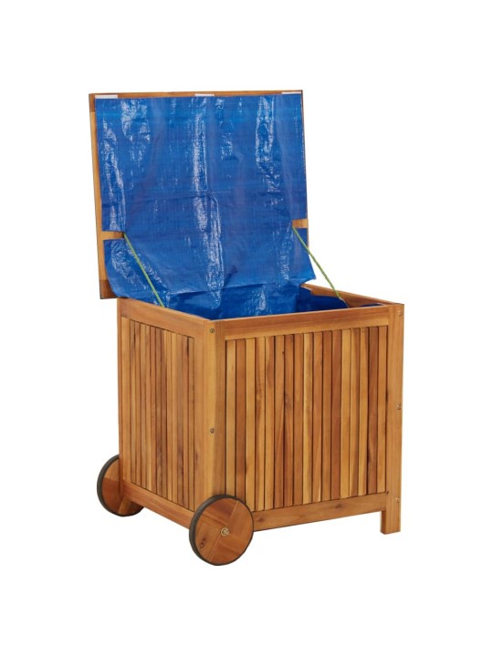 Zahradní úložný box s kolečky 60 x 50 x 58 cm masivní akácie