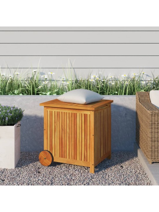 Zahradní úložný box s kolečky 60 x 50 x 58 cm masivní akácie