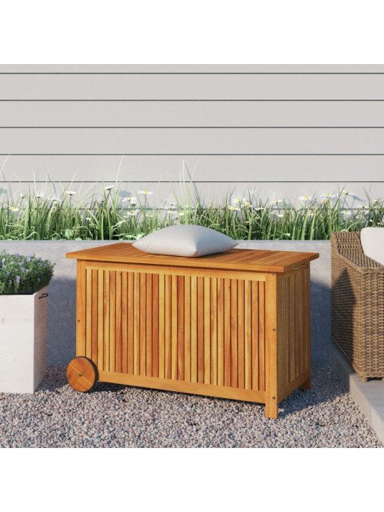 Zahradní úložný box s kolečky 90 x 50 x 58 cm masivní akácie