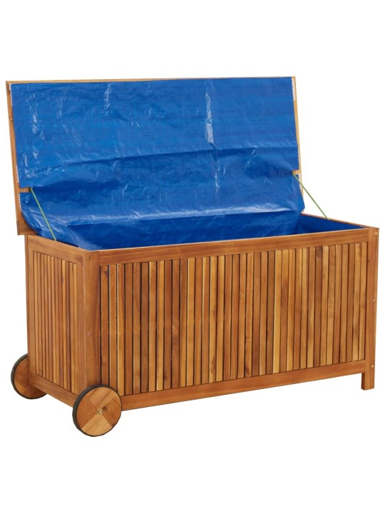 Zahradní úložný box s kolečky 113 x 50 x 58 cm masivní akácie