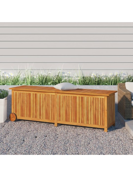 Zahradní úložný box s kolečky 150 x 50 x 58 cm masivní akácie