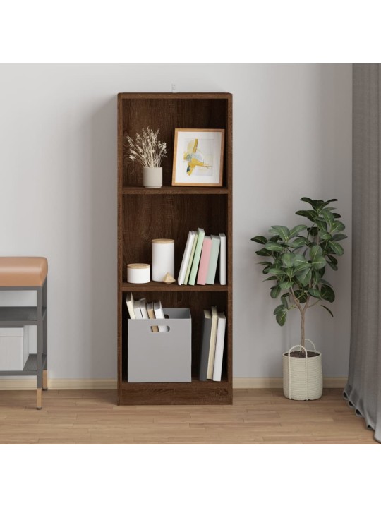 3patrová knihovna hnědý dub 40 x 24 x 109 cm kompozitní dřevo