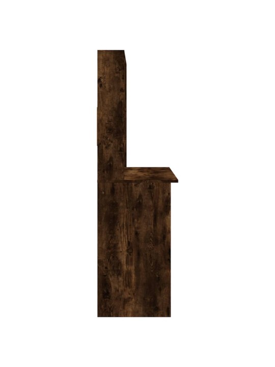 Psací stůl s policemi kouřový dub 102 x 45 x 148 cm kompozit