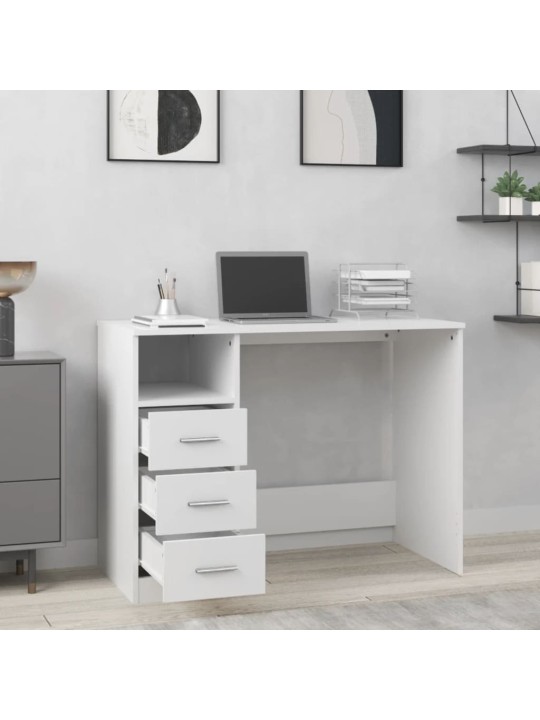 Psací stůl se zásuvkami bílý 102 x 50 x 76 cm kompozitní dřevo