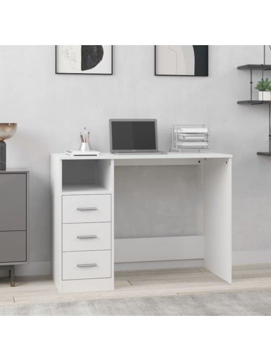 Psací stůl se zásuvkami bílý 102 x 50 x 76 cm kompozitní dřevo