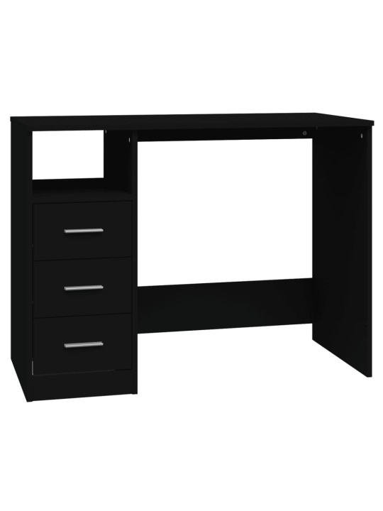Psací stůl se zásuvkami černý 102 x 50 x 76 cm kompozitní dřevo