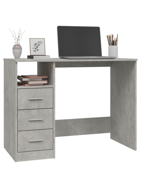 Psací stůl se zásuvkami betonově šedý 102x45x148 cm kompozit