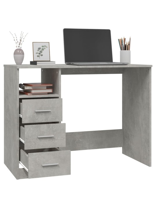 Psací stůl se zásuvkami betonově šedý 102x45x148 cm kompozit