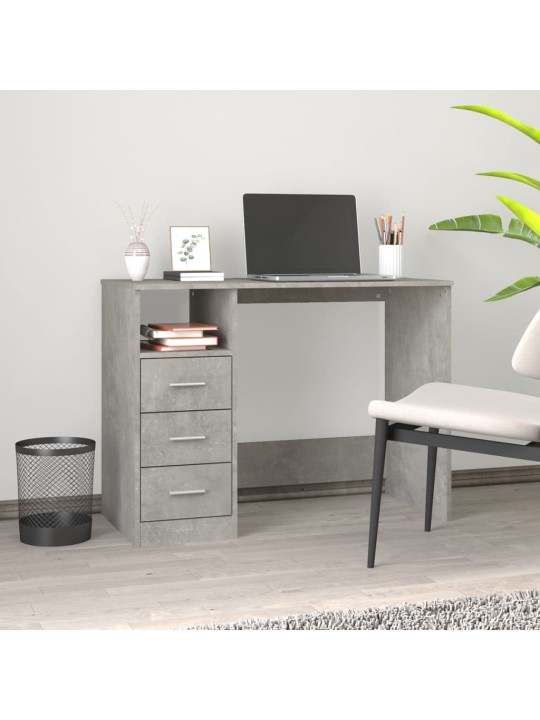 Psací stůl se zásuvkami betonově šedý 102x45x148 cm kompozit