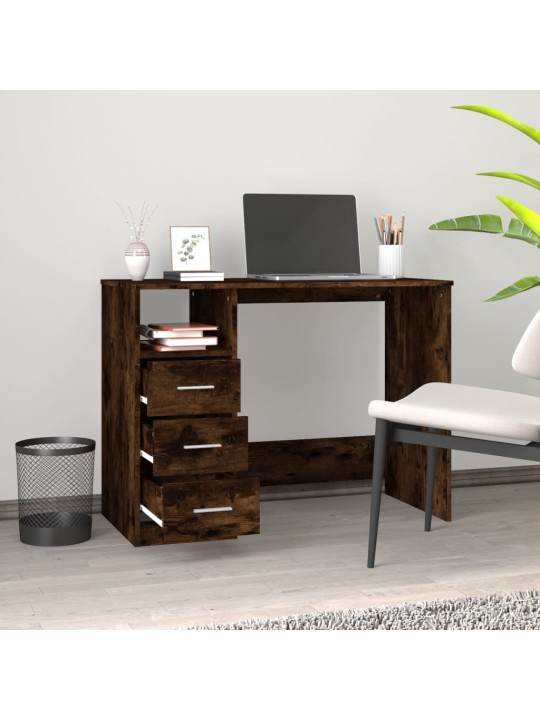 Psací stůl se zásuvkami kouřový dub 102 x 50 x 76 cm kompozit