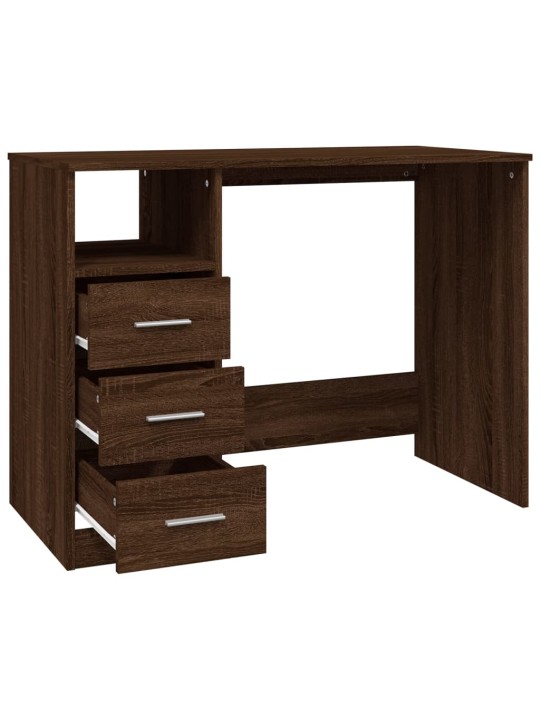 Psací stůl se zásuvkami hnědý dub 102x50x76 cm kompozitní dřevo